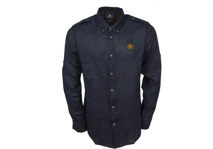 Chemise Rigby pour homme en lin bleu
