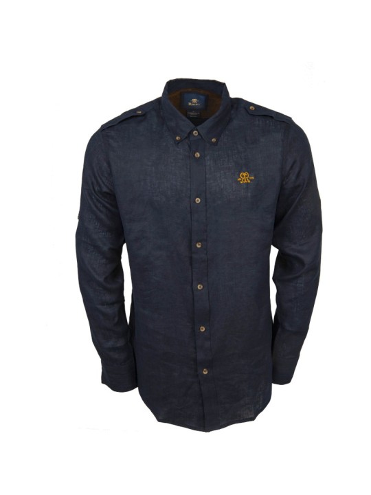 Chemise Rigby pour homme en lin bleu