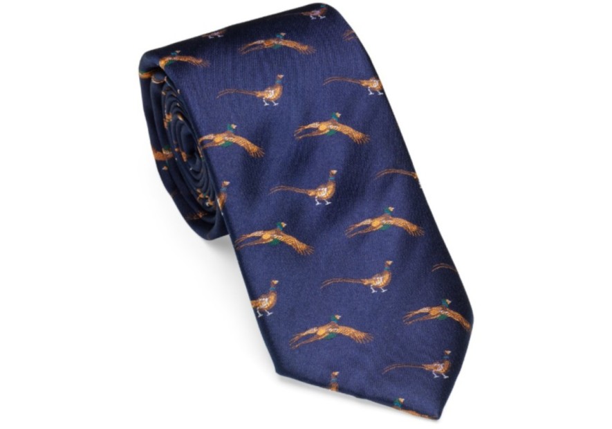 Cravate faisan Laksen marine
