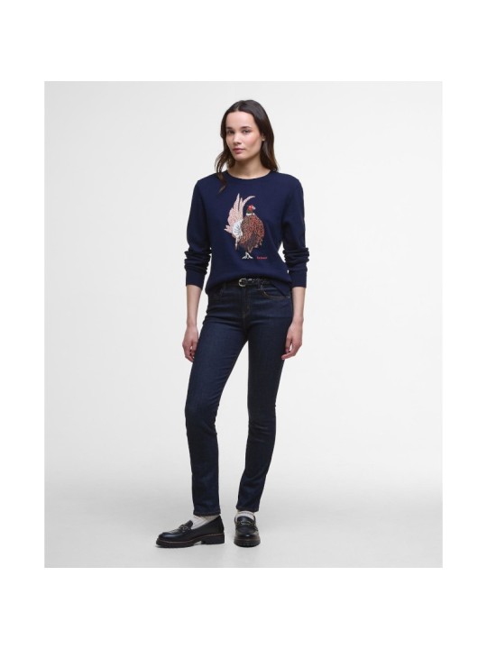 Pull femme Barbour Homeswood faisan marine