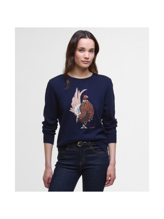 Pull femme Barbour Homeswood faisan marine