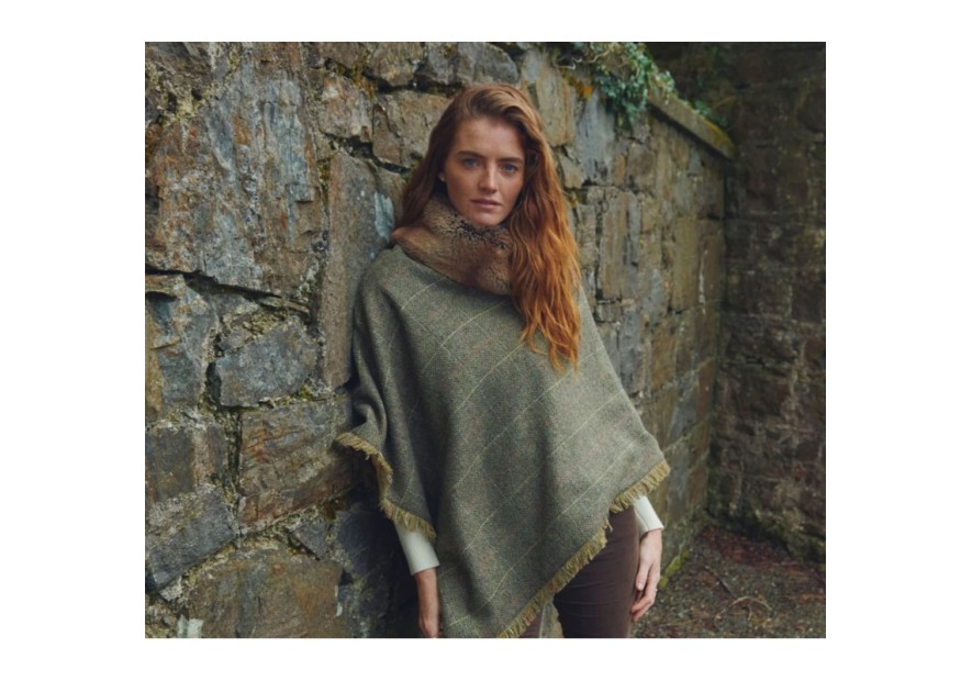 Poncho en tweed Dubarry Silverfir- Thistle