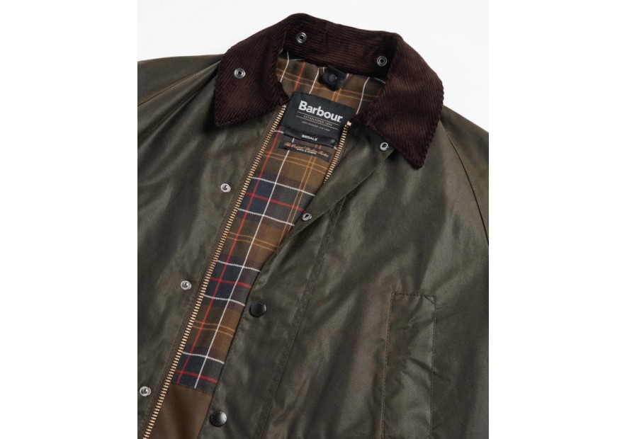 Veste huilée Barbour Bedale vert olive
